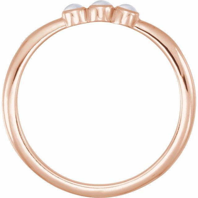 14K Rose Natural Rainbow Moonstone Stackable Ring