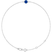 14K White Natural Blue Sapphire 6 1/2-7 1/2" Bracelet