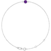 14K White Natural Amethyst 6 1/2-7 1/2" Bracelet