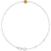 14K White Natural Citrine 6 1/2-7 1/2" Bracelet