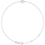 14K White Natural White Sapphire 6 1/2-7 1/2" Bracelet