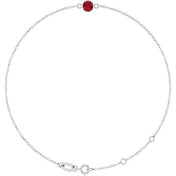 14K White Natural Ruby 6 1/2-7 1/2" Bracelet