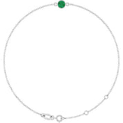 14K White Lab-Grown Emerald 6 1/2-7 1/2" Bracelet