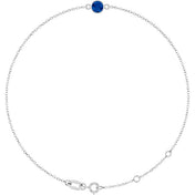 14K White Lab-Grown Blue Sapphire 6 1/2-7 1/2" Bracelet