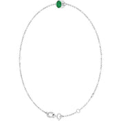 14K White Natural Emerald 6 1/2-7 1/2" Bracelet