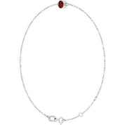 14K White Natural Mozambique Garnet 6 1/2-7 1/2" Bracelet