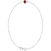 14K White Lab-Grown Ruby 6 1/2-7 1/2" Bracelet