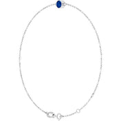 14K White Lab-Grown Blue Sapphire 6 1/2-7 1/2" Bracelet
