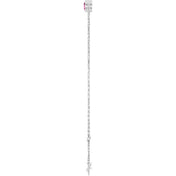 14K White Natural Pink Tourmaline 6 1/2-7 1/2" Bracelet