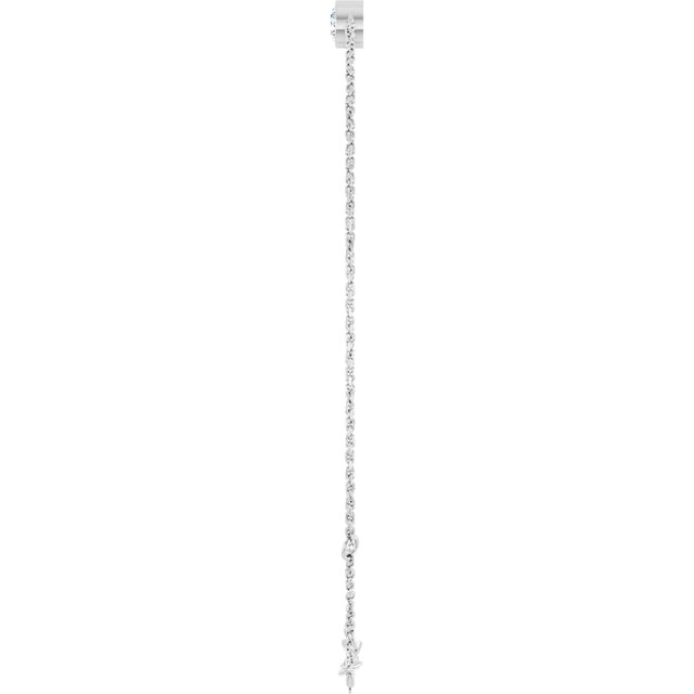 14K White Natural White Sapphire 6 1/2-7 1/2" Bracelet