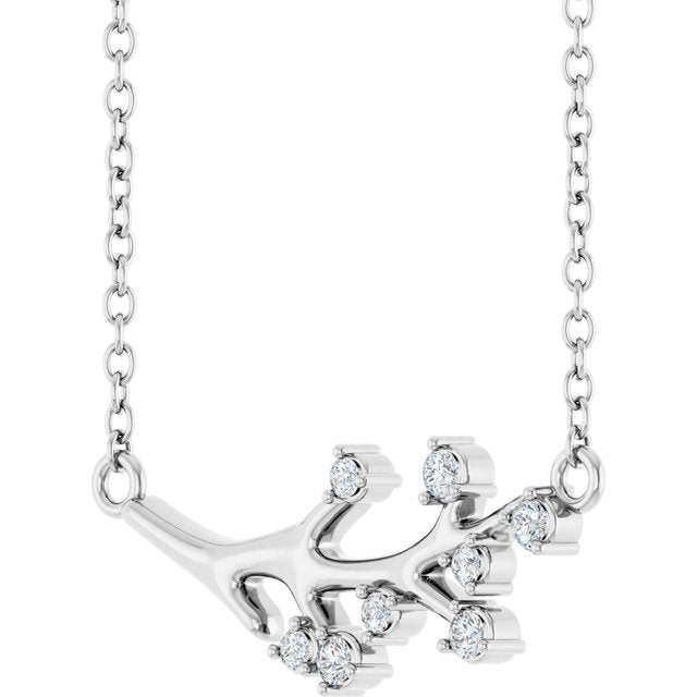 Sterling Silver 1/6 CTW Natural Diamond Branch 18" Necklace