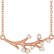 14K Rose 1/6 CTW Natural Diamond Branch 18" Necklace