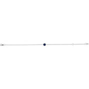 14K White Lab-Grown Blue Sapphire  6 1/2-7-1/2" Bracelet