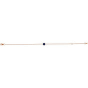 14K Rose Lab-Grown Blue Sapphire  6 1/2-7-1/2" Bracelet