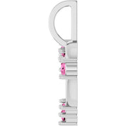 Platinum Natural Pink Sapphire Heart Pendant