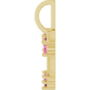14K Yellow Natural Pink Sapphire Heart Pendant
