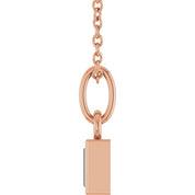 14K Rose 1/10 CT Natural Diamond Bezel-Set 16-18" Necklace