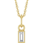 14K Yellow 1/10 CT Lab-Grown Diamond Bezel-Set 16-18" Necklace