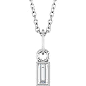 Platinum 1/10 CT Natural Diamond Bezel-Set 16-18" Necklace
