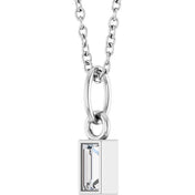 Platinum 1/10 CT Lab-Grown Diamond Bezel-Set 16-18" Necklace