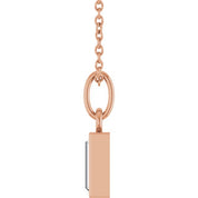 14K Rose 3/8 CT Lab-Grown Diamond Bezel-Set 16-18" Necklace