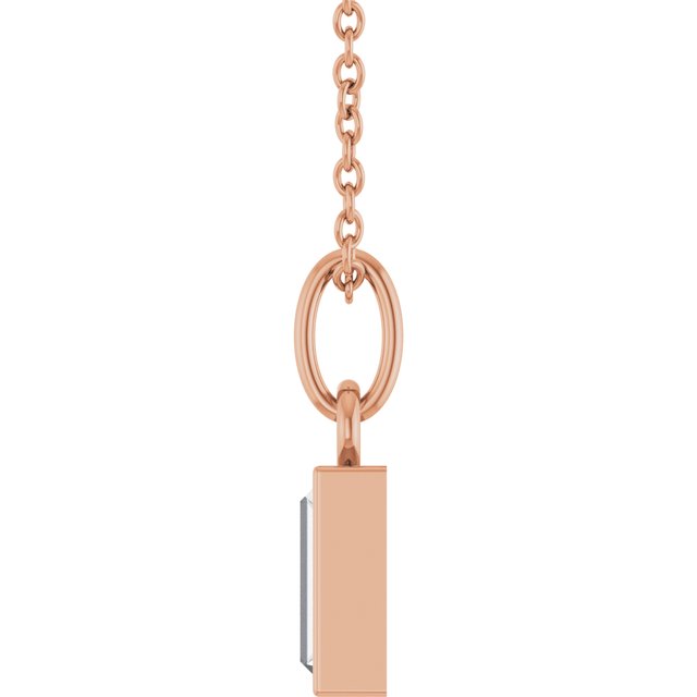 14K Rose 3/8 CT Lab-Grown Diamond Bezel-Set 16-18" Necklace