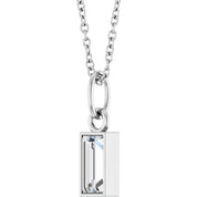 14K White 3/8 CT Natural Diamond Bezel-Set 16-18" Necklace