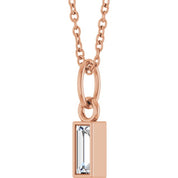 14K Rose 1/6 CT Natural Diamond Bezel-Set 16-18" Necklace