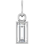 14K White 3/8 CT Natural Diamond Bezel-Set Pendant