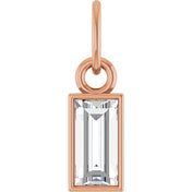 14K Rose 3/8 CT Natural Diamond Bezel-Set Pendant