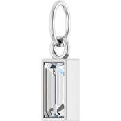 14K White 3/8 CT Natural Diamond Bezel-Set Pendant