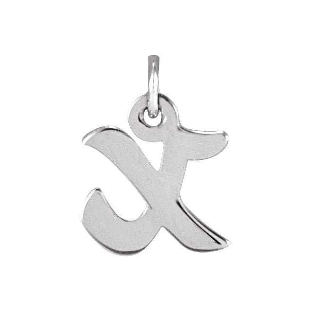 Platinum Petite Initial X Pendant