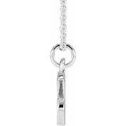 14K White Petite Initial X 16" Necklace