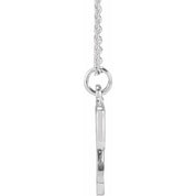 14K White Petite Initial Y 16" Necklace
