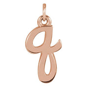 14K Rose Petite Initial Q Pendant