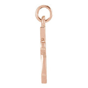 14K Rose Petite Initial Q Pendant