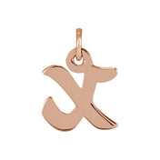 14K Rose Petite Initial X Pendant