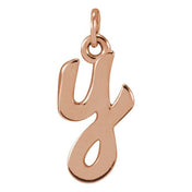 14K Rose Petite Initial Y Pendant