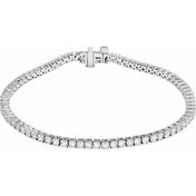 14K White 3 CTW Lab-Grown Diamond Line 7" Bracelet