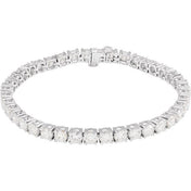 14K White 10 CTW Lab-Grown Diamond Line 7" Bracelet