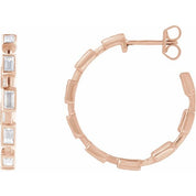 14K Rose 1 1/4 CTW Lab-Grown Diamond 24.5 mm Hoop Earrings