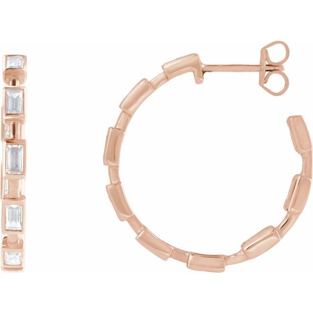 4 CTW Lab-Grown Diamond 24.5 mm Hoop Earrings