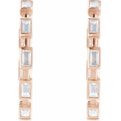 14K Rose 1 1/4 CTW Lab-Grown Diamond 24.5 mm Hoop Earrings