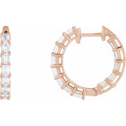 14K Rose 3 CTW Lab-Grown Diamond Inside-Outside 21.2 mm Hoop Earrings
