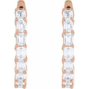 14K Rose 3 CTW Lab-Grown Diamond Inside-Outside 21.2 mm Hoop Earrings