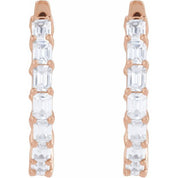 14K Rose 3 CTW Lab-Grown Diamond Inside-Outside 21.2 mm Hoop Earrings