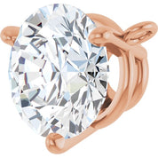 14K Rose Lab-Grown Moissanite Necklace Center