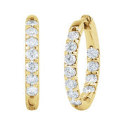 14K Yellow 1 1/8 CTW Natural Diamond Inside-Outside Hinged 18.5 mm Hoop Earrings