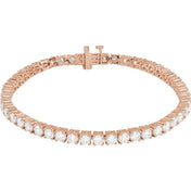 14K Rose 7 CTW Lab-Grown Diamond Line 7" Bracelet