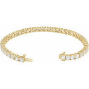 14K Yellow 10 CTW Lab-Grown Diamond Line 7" Bracelet